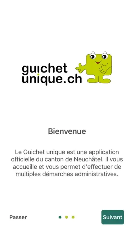 L'écran d'accueil de GuMobile