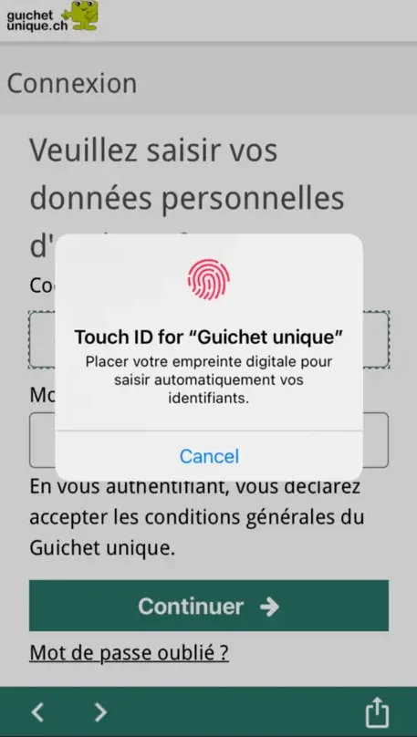 L'écran de connexion de GuMobile
