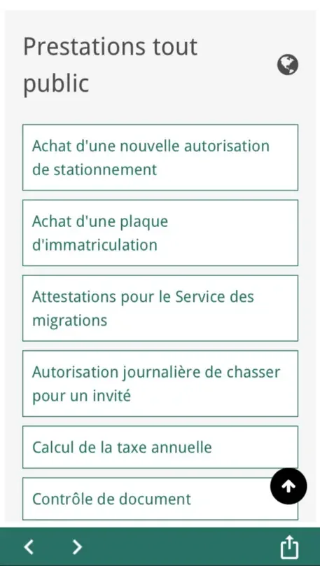 La liste des prestations tout public dans GuMobile
